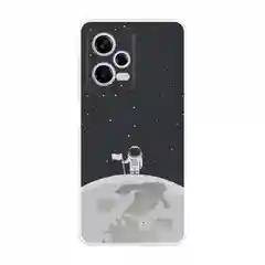 Серебряный чехол на Xiaomi Redmi Note 12 Pro / Сяоми Редми Нот 12 Про прозрачный, с рисунком