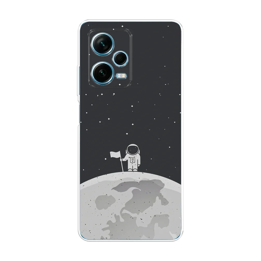 Серебряный чехол на Xiaomi Redmi Note 12 Pro Plus / Сяоми Редми Нот 12 Про плюс прозрачный с рисунком