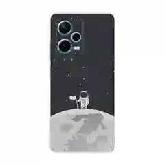 Серебряный чехол на Xiaomi Redmi Note 12 Pro Plus / Сяоми Редми Нот 12 Про плюс прозрачный с рисунком