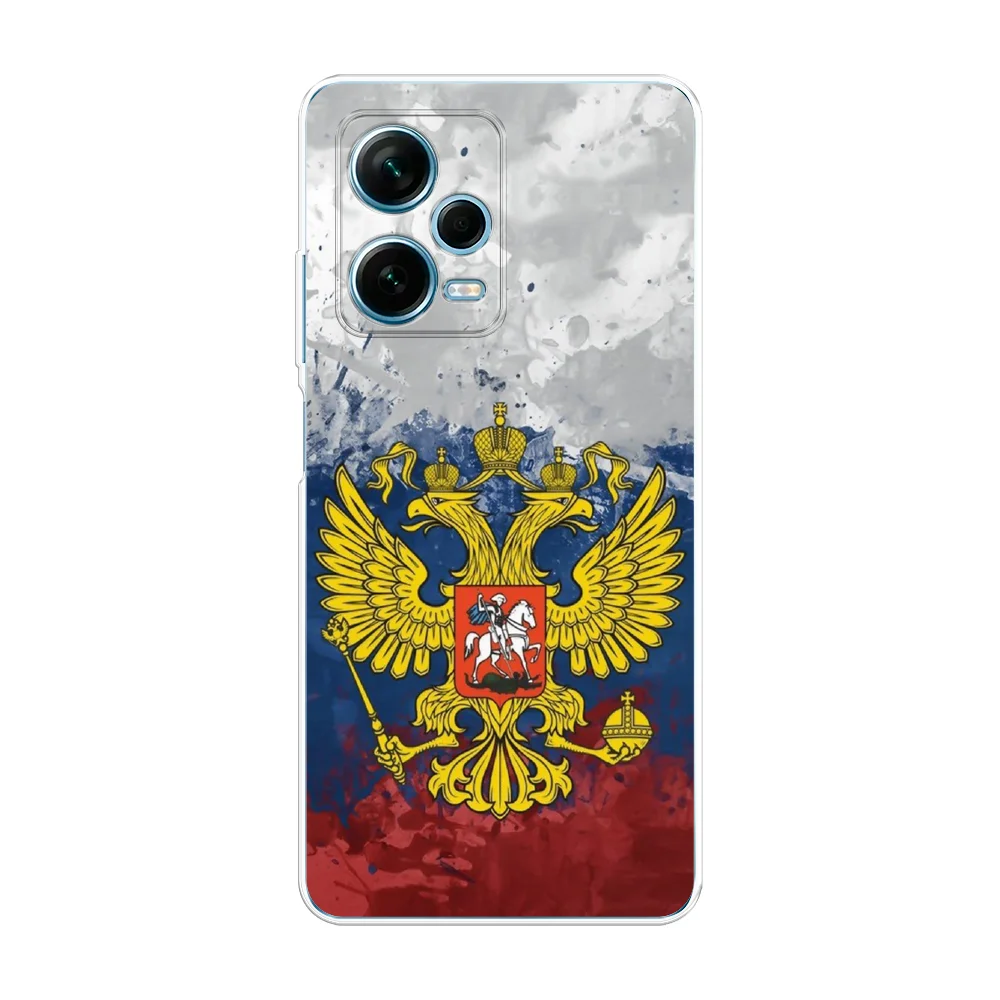 Синий чехол на Xiaomi Redmi Note 12 Pro Plus / Сяоми Редми Нот 12 Про плюс прозрачный с рисунком
