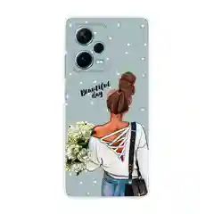 Тёмно-серый чехол на Xiaomi Redmi Note 12 Pro Plus / Сяоми Редми Нот 12 Про плюс прозрачный с рисунком
