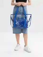 Синий сумка прозрачная пляжная