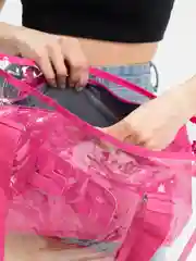 Розовый сумка прозрачная пляжная