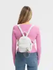 Черный рюкзак женский, мини, со съемным украшением, 2 цвета