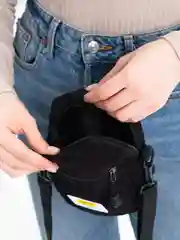 Черный сумка женская из вельвета через плечо / сумка на плечо унисекс