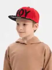 Красный кепка бейсболка детская для мальчика снэпбэк с рисунком BOY с прямым козырьком