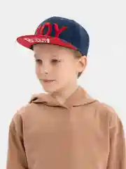 Темно-синий кепка бейсболка детская для мальчика снэпбэк с рисунком BOY с прямым козырьком