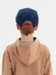 Темно-синий кепка бейсболка детская для мальчика снэпбэк с рисунком BOY с прямым козырьком
