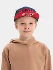 Темно-синий кепка бейсболка детская для мальчика снэпбэк с рисунком BOY с прямым козырьком