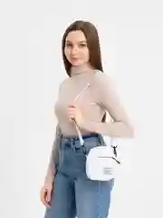 Белый женская сумка через плечо, мессенджер для телефона
