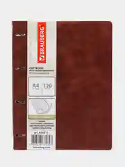 Тетрадь со сменным блоком BRAUBERG Main, на кольцах, А4, экокожа