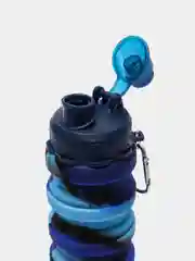 Синий силиконовая бутылка для воды для спортзала, велосипеда или похода, складная, 500 мл