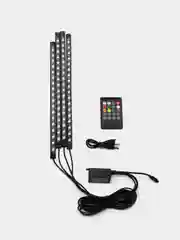 Светодиодная лента с пультом в машину / подсветка ног салона авто / USB, прикуриватель