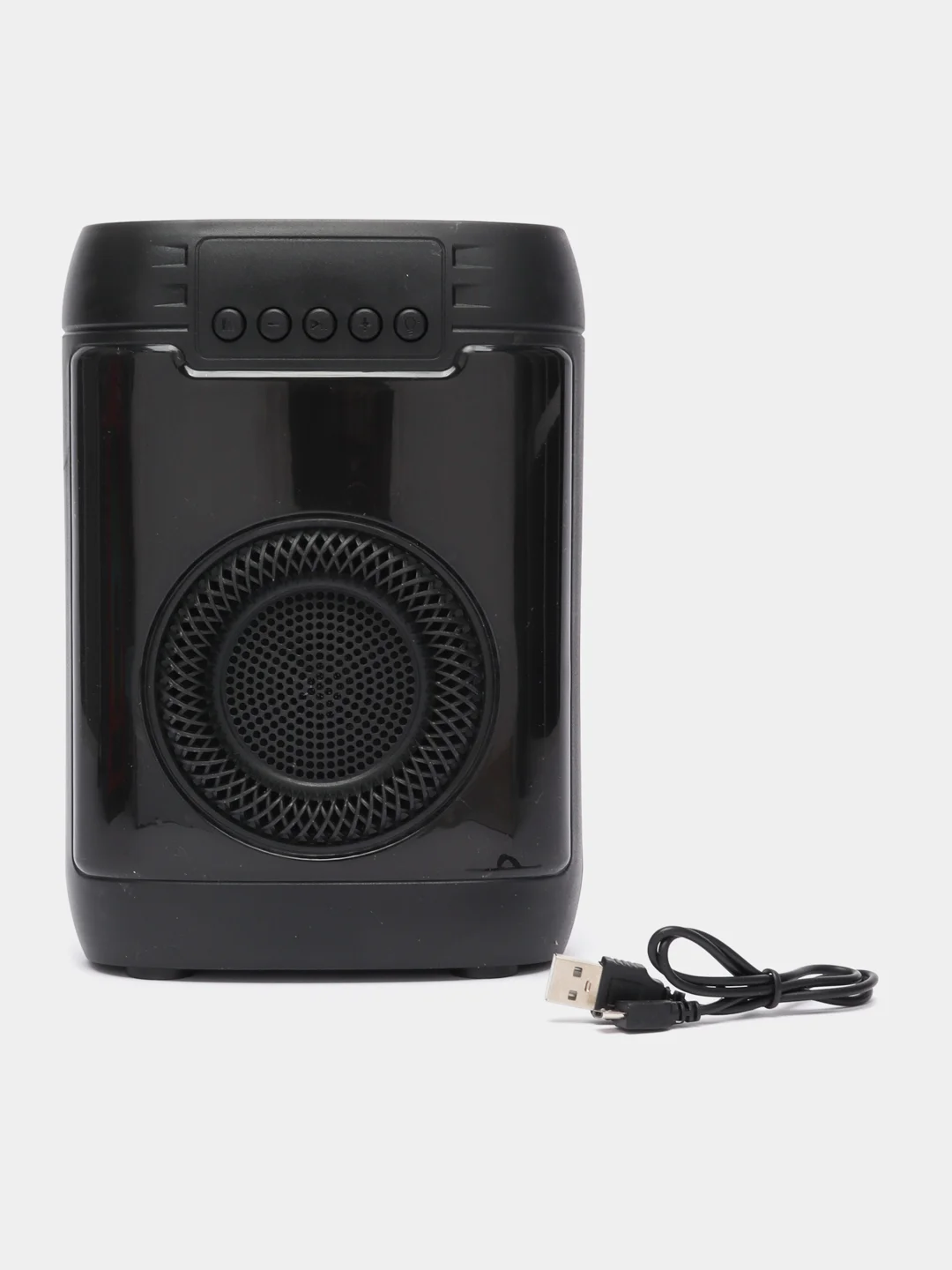 Черный беспроводная портативная музыкальная bluetooth колонка 1443, с подсветкой