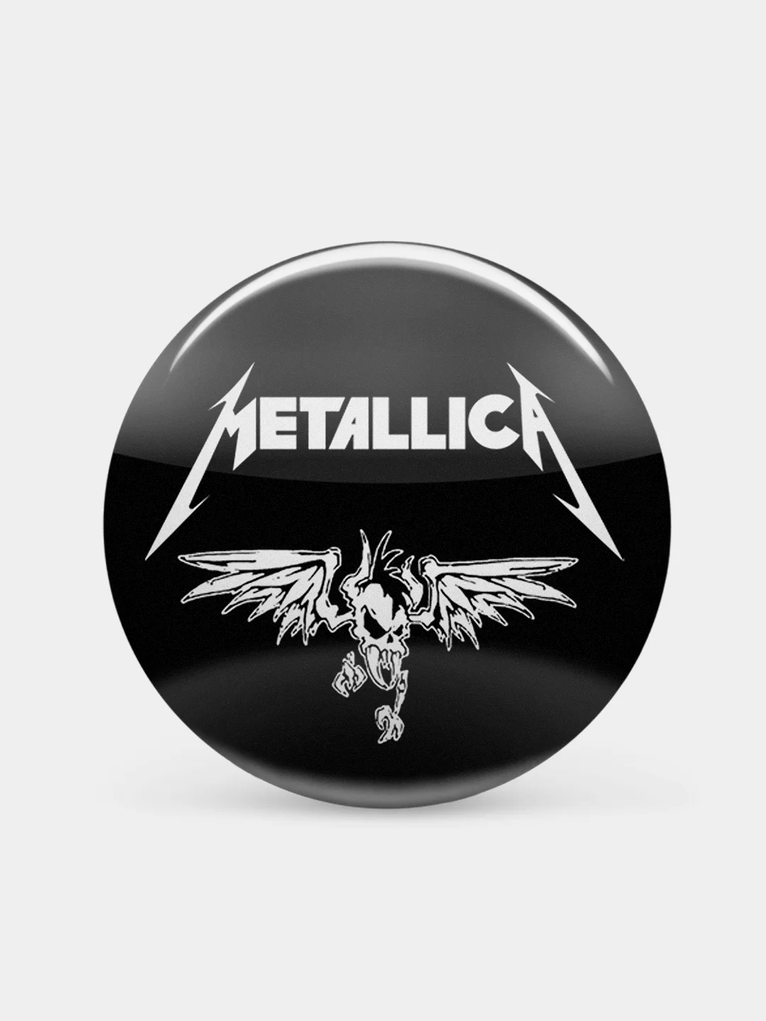 Черный значок "Metallica", 37 мм
