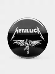 Черный значок "Metallica", 37 мм