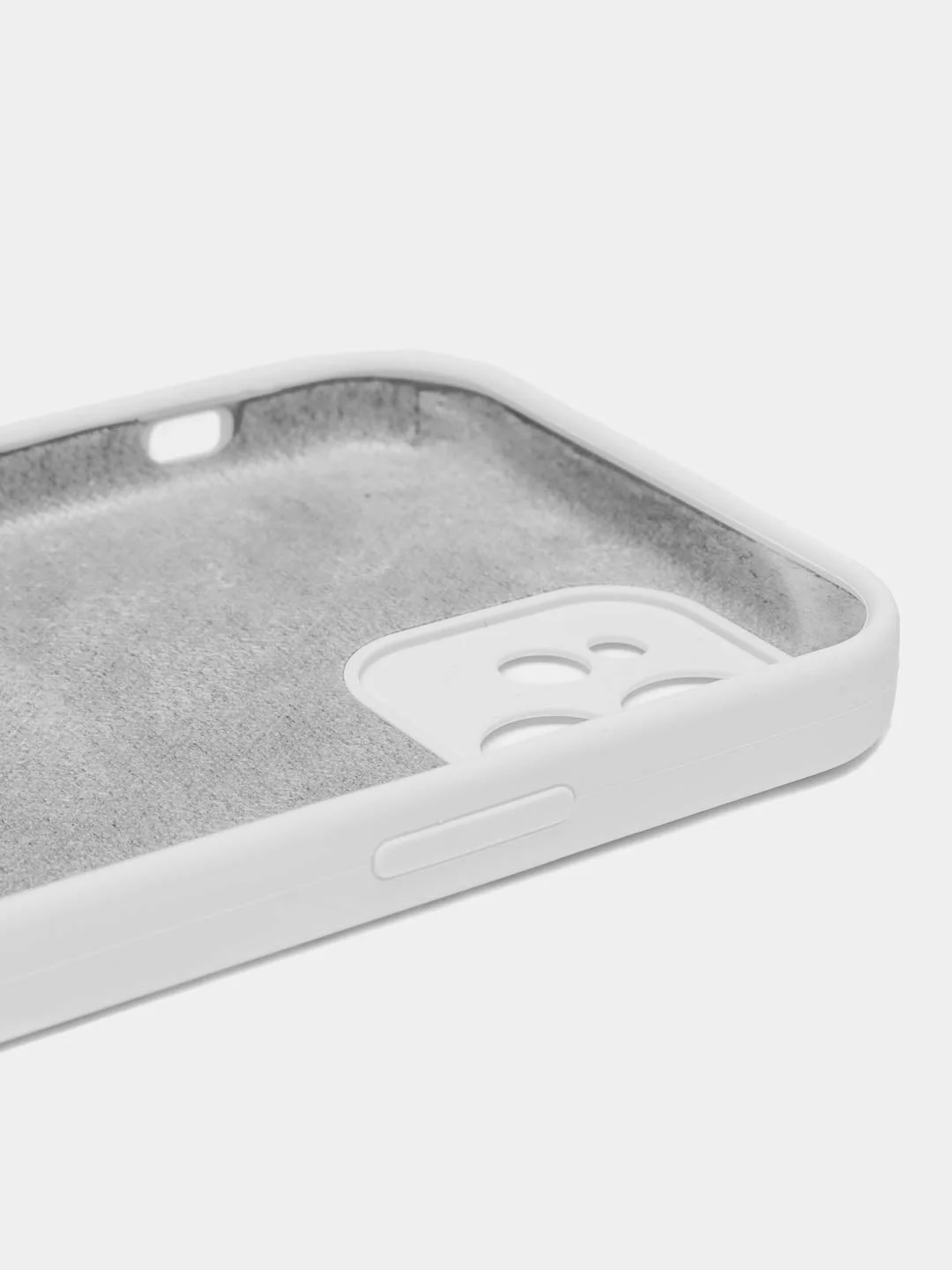Белый чехол Silicone Case iPhone 12, 13, 14, Pro, Pro Max, с закрытым низом, айфон, силикон кейс