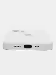 Белый чехол Silicone Case iPhone 12, 13, 14, Pro, Pro Max, с закрытым низом, айфон, силикон кейс