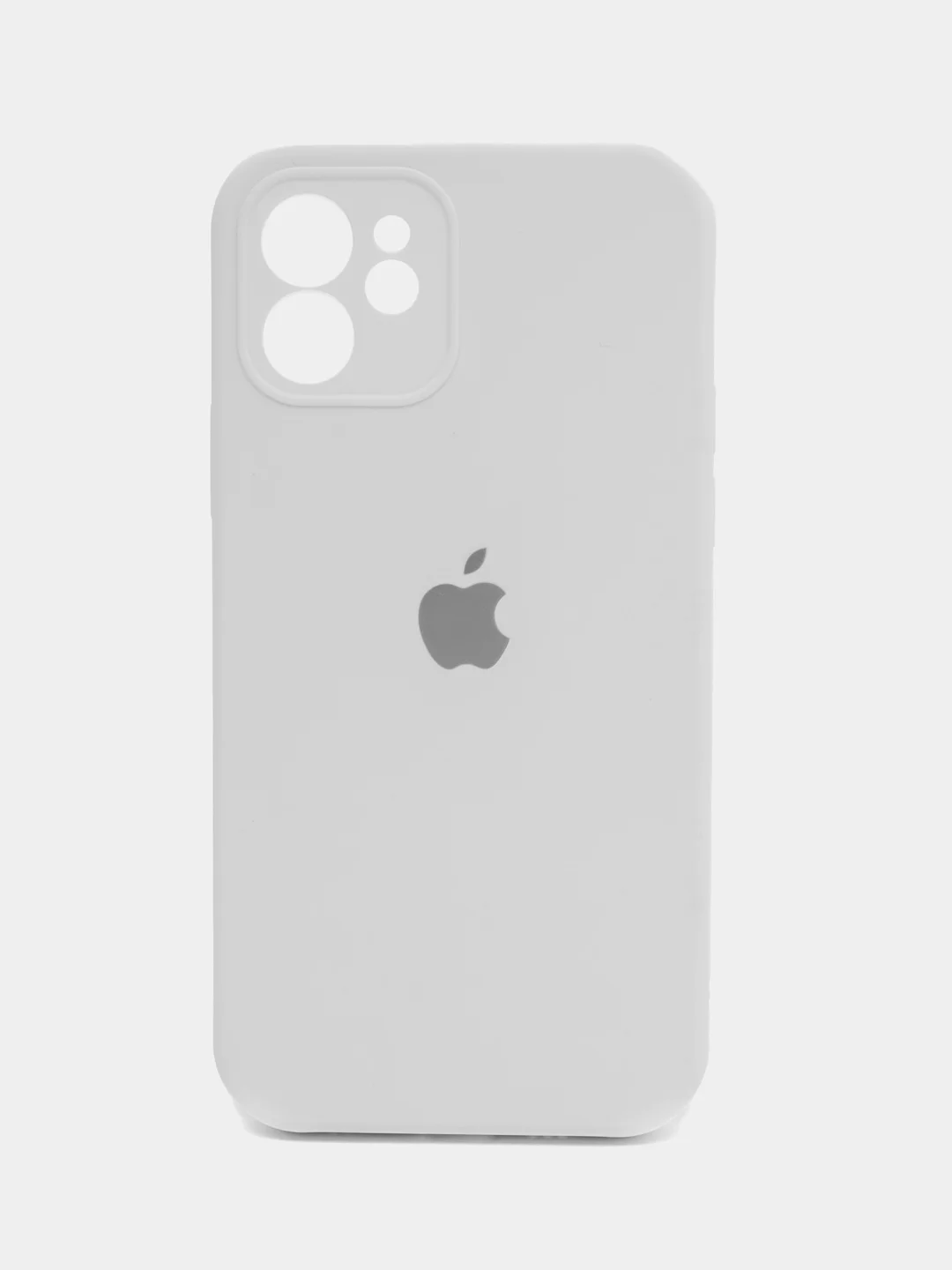 Белый чехол Silicone Case iPhone 12, 13, 14, Pro, Pro Max, с закрытым низом, айфон, силикон кейс