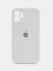 Белый чехол Silicone Case iPhone 12, 13, 14, Pro, Pro Max, с закрытым низом, айфон, силикон кейс
