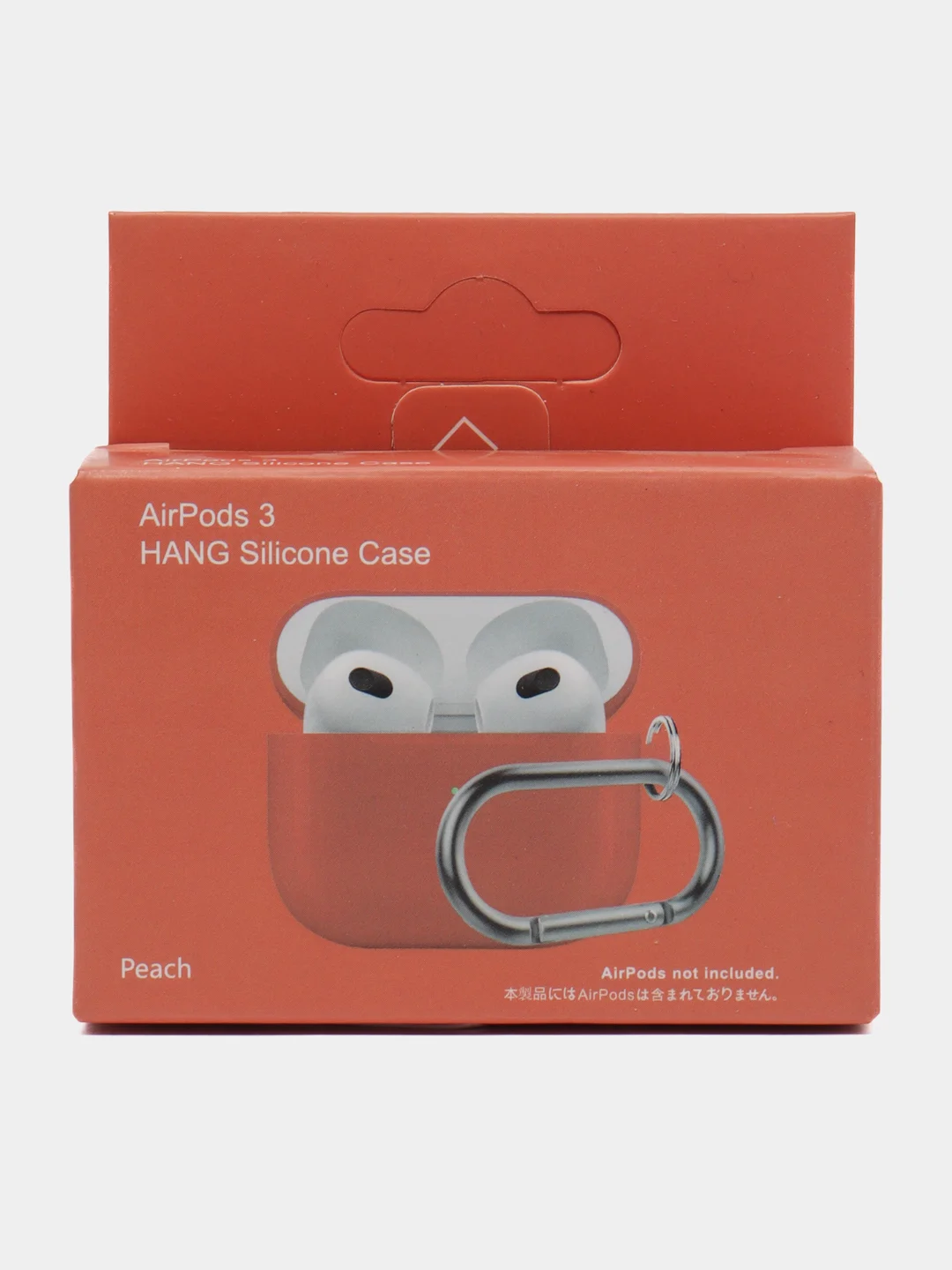 Оранжевый силиконовый чехол для Apple AirPods 3 поколения 2021 (с карабином)
