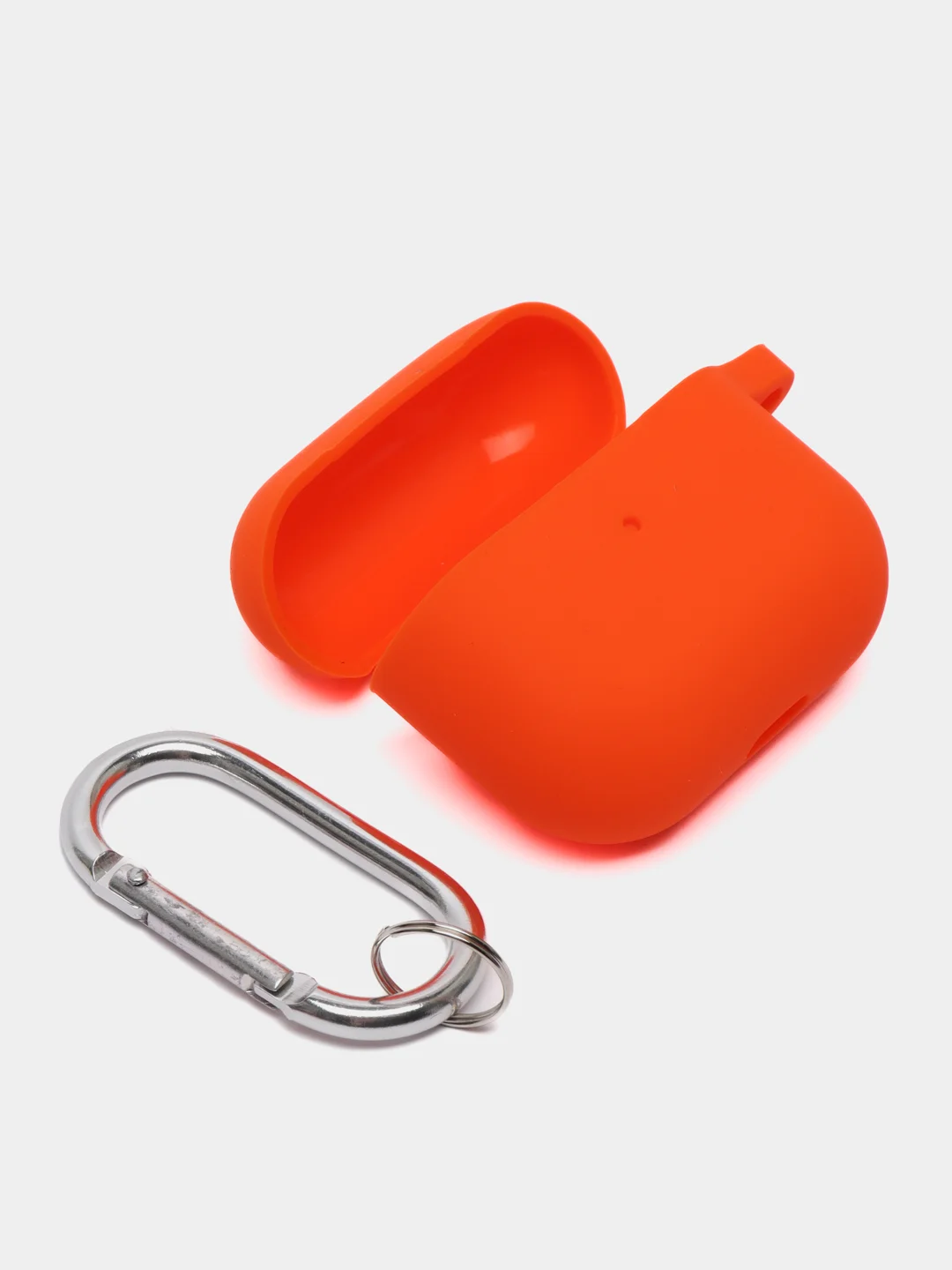Оранжевый силиконовый чехол для Apple AirPods 3 поколения 2021 (с карабином)