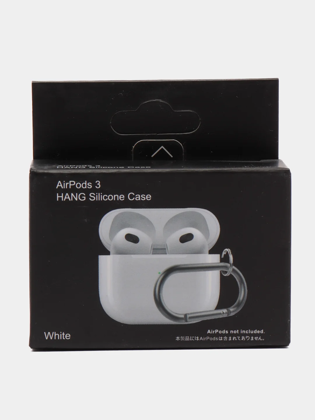 Белый силиконовый чехол для Apple AirPods 3 поколения 2021 (с карабином)
