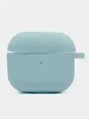 Небесно-голубой силиконовый чехол для Apple AirPods 3 поколения 2021 (с карабином)