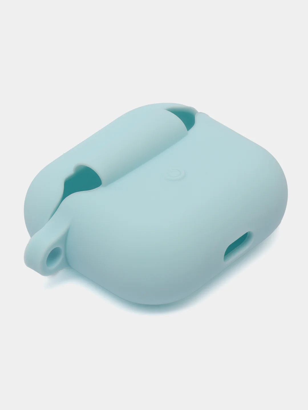 Небесно-голубой силиконовый чехол для Apple AirPods 3 поколения 2021 (с карабином)