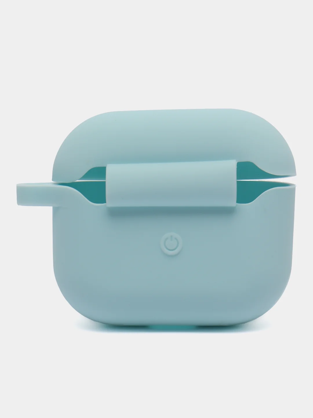 Небесно-голубой силиконовый чехол для Apple AirPods 3 поколения 2021 (с карабином)