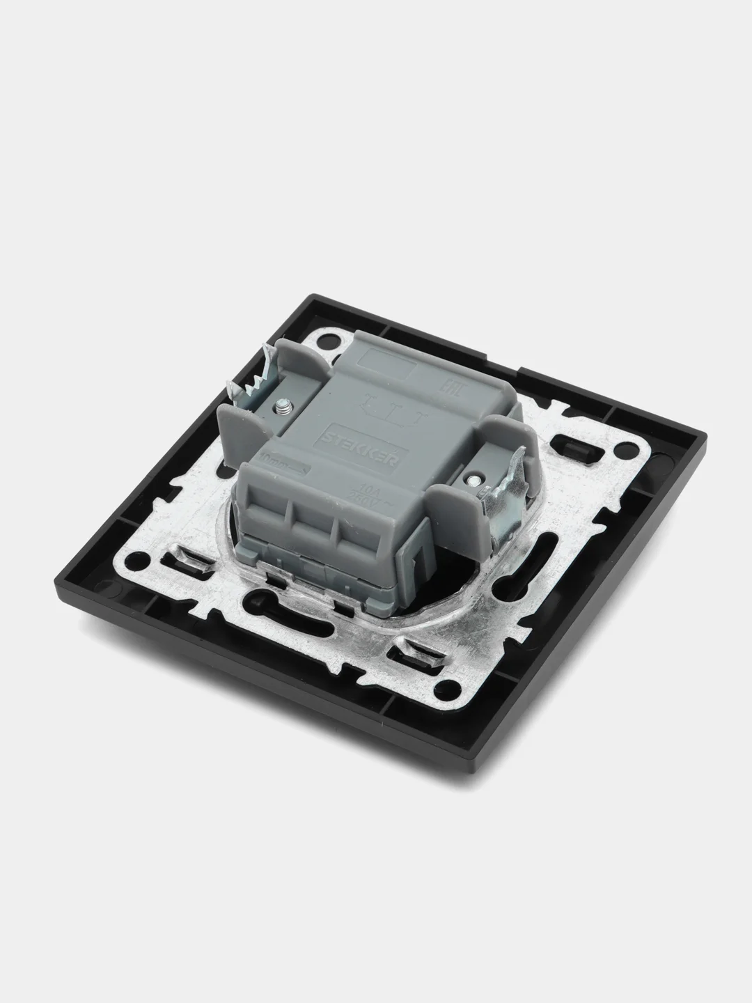 Выключатель 2-клавишный, 250V, 10А, серия Эрна, PSW10-9004-03, черный