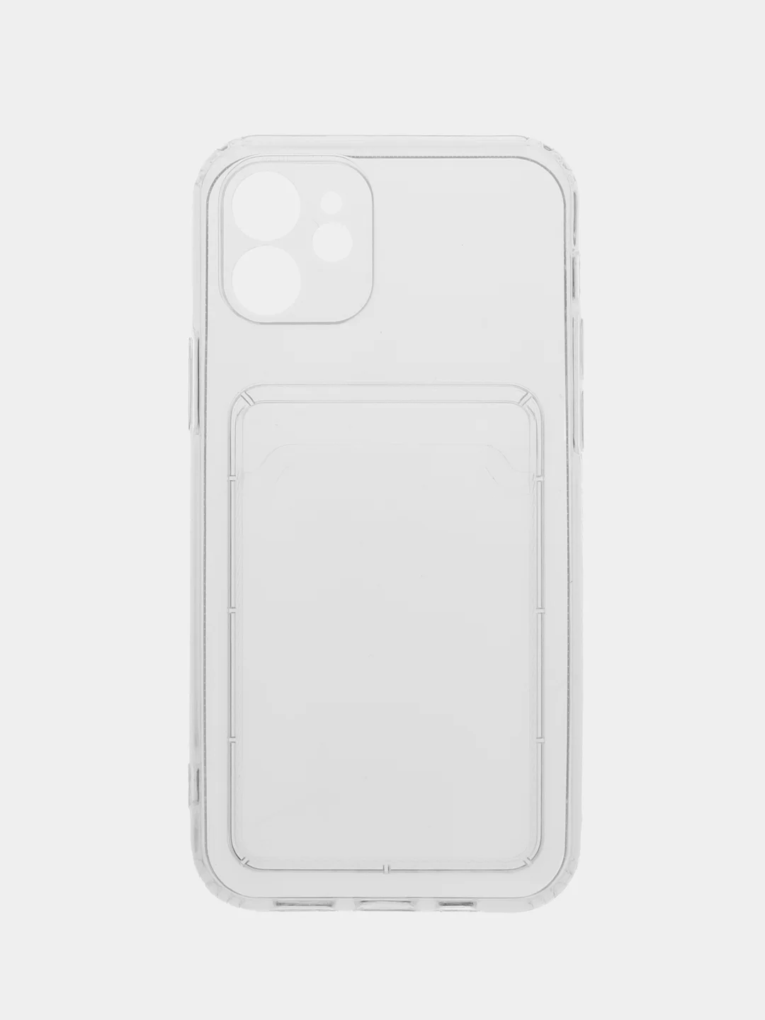 Прозрачный чехол защитный для iPhone 7, 8 Plus, Xs, Xr, 11, 12, 13, 14 Pro Max, с карманом для карт