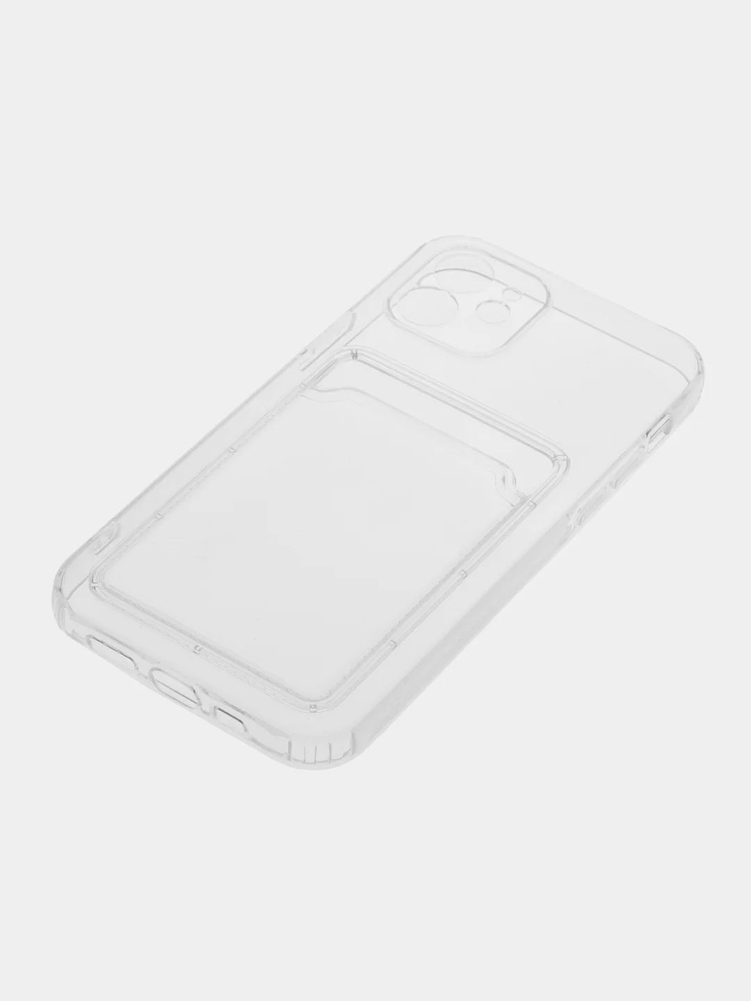 Прозрачный чехол защитный для iPhone 7, 8 Plus, Xs, Xr, 11, 12, 13, 14 Pro Max, с карманом для карт