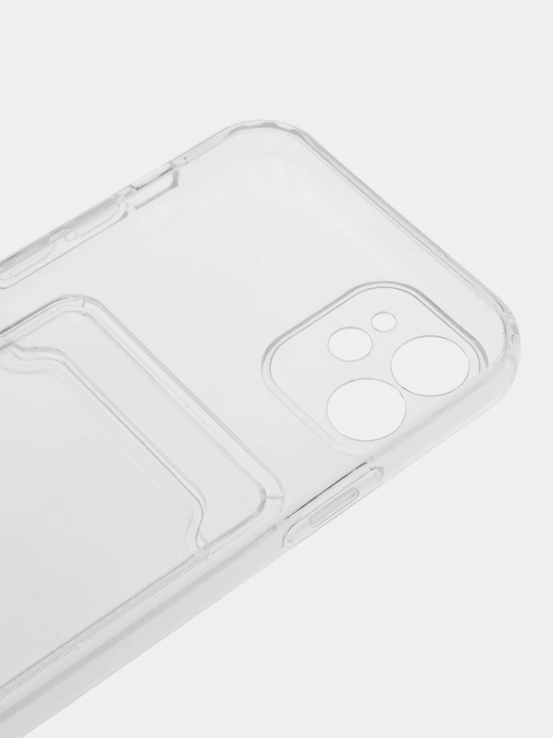 Прозрачный чехол защитный для iPhone 7, 8 Plus, Xs, Xr, 11, 12, 13, 14 Pro Max, с карманом для карт