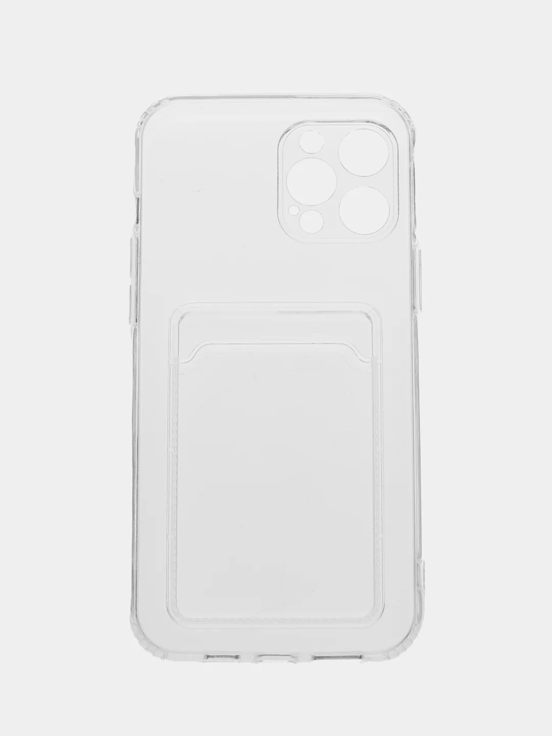 Прозрачный чехол защитный для iPhone 7, 8 Plus, Xs, Xr, 11, 12, 13, 14 Pro Max, с карманом для карт