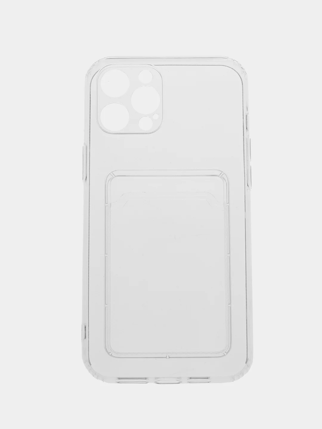 Прозрачный чехол защитный для iPhone 7, 8 Plus, Xs, Xr, 11, 12, 13, 14 Pro Max, с карманом для карт