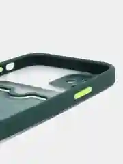 Тёмно-бирюзовый чехол на iPhone XR, X, XS, 11, 12, 12Pro, 13, 13 Pro, с карманом для карт