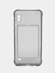 Чехол для Samsung Galaxy A10 (Самсунг Галакси А10), с карманом для карт, прозрачный
