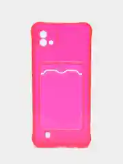 Красный силиконовый чехол для Realme C20 / C11 2021 (Реалми С20, С11 2021), с карманом, прозрачный