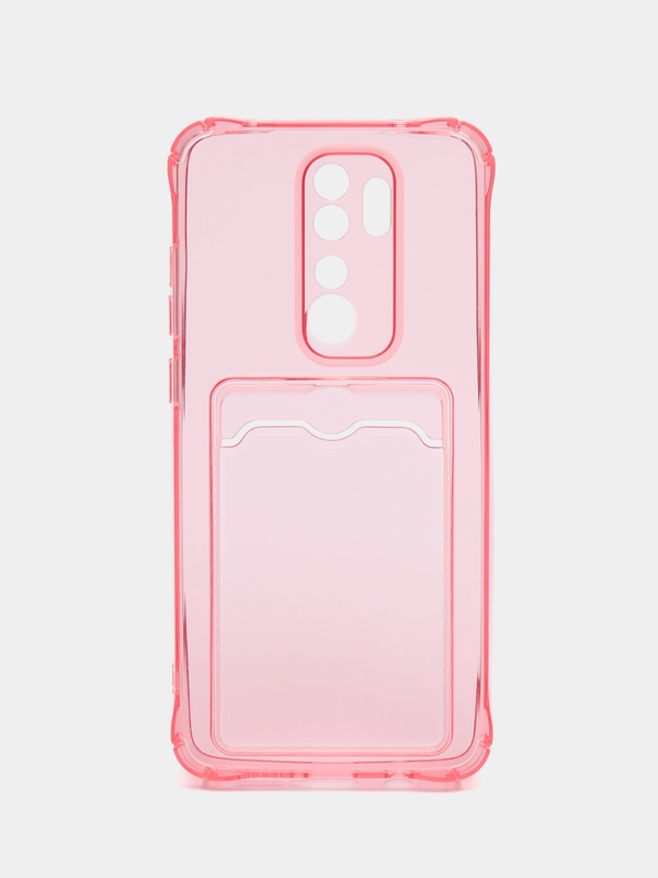 Силиконовый чехол Xiaomi Redmi Note 8 Pro, с карманом для карт, прозрачный
