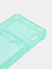 Бирюзовый чехол для Samsung Galaxy A10 (Самсунг Галакси А10), с карманом для карт, прозрачный