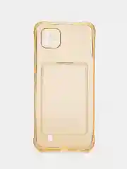 Золотой силиконовый чехол для Realme C20 / C11 2021 (Реалми С20, С11 2021), с карманом, прозрачный