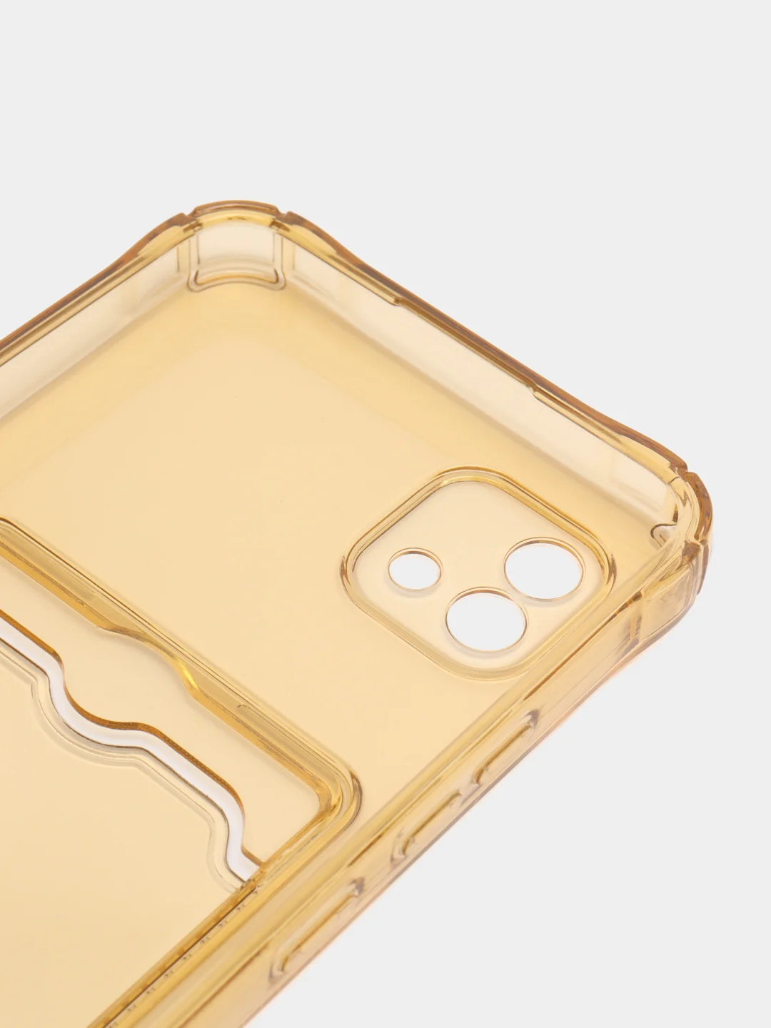 Золотой силиконовый чехол для Realme C20 / C11 2021 (Реалми С20, С11 2021), с карманом, прозрачный