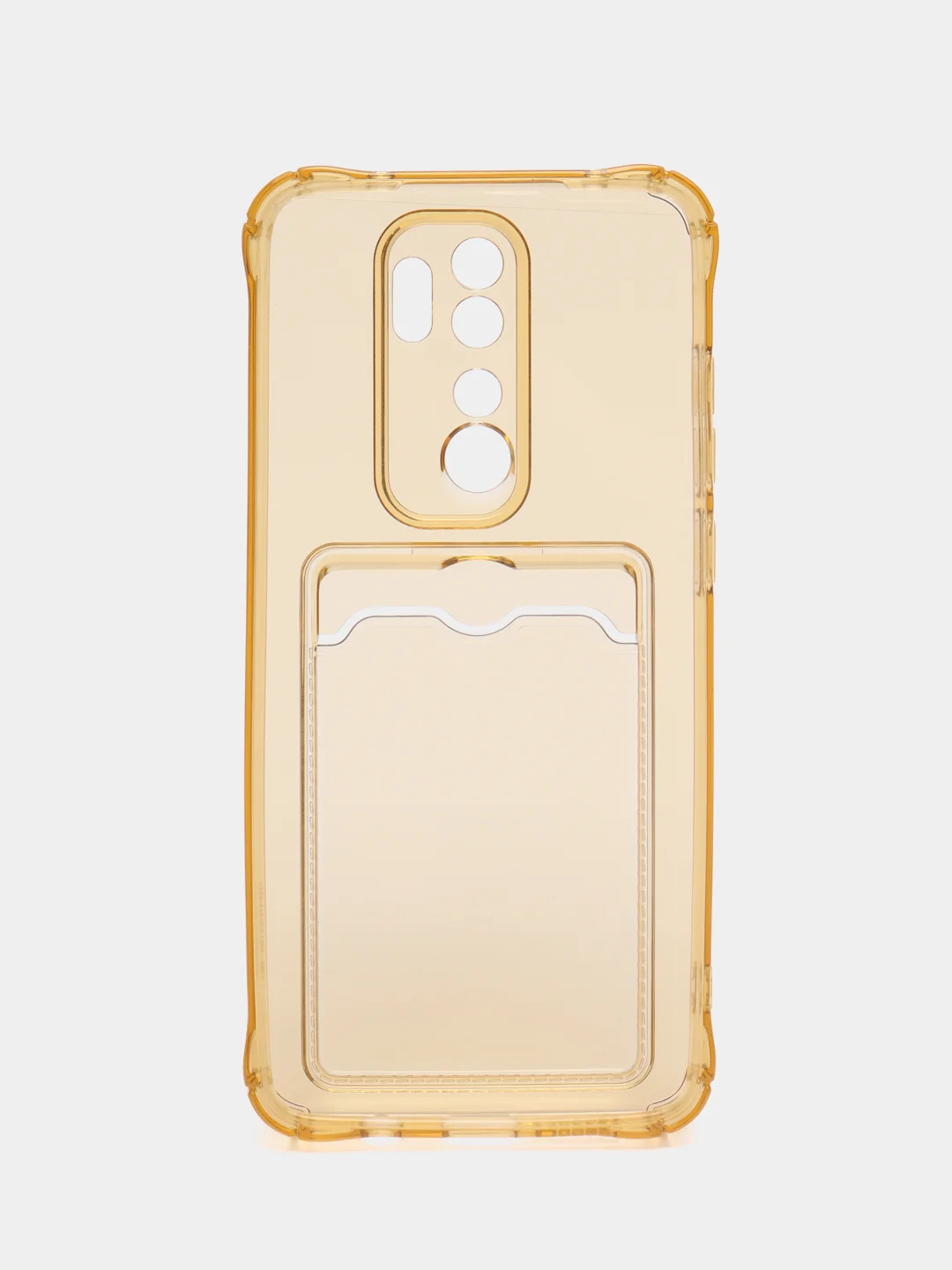 Золотой силиконовый чехол Xiaomi Redmi Note 8 Pro, с карманом для карт, прозрачный