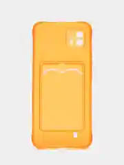 Оранжевый силиконовый чехол для Realme C20 / C11 2021 (Реалми С20, С11 2021), с карманом, прозрачный