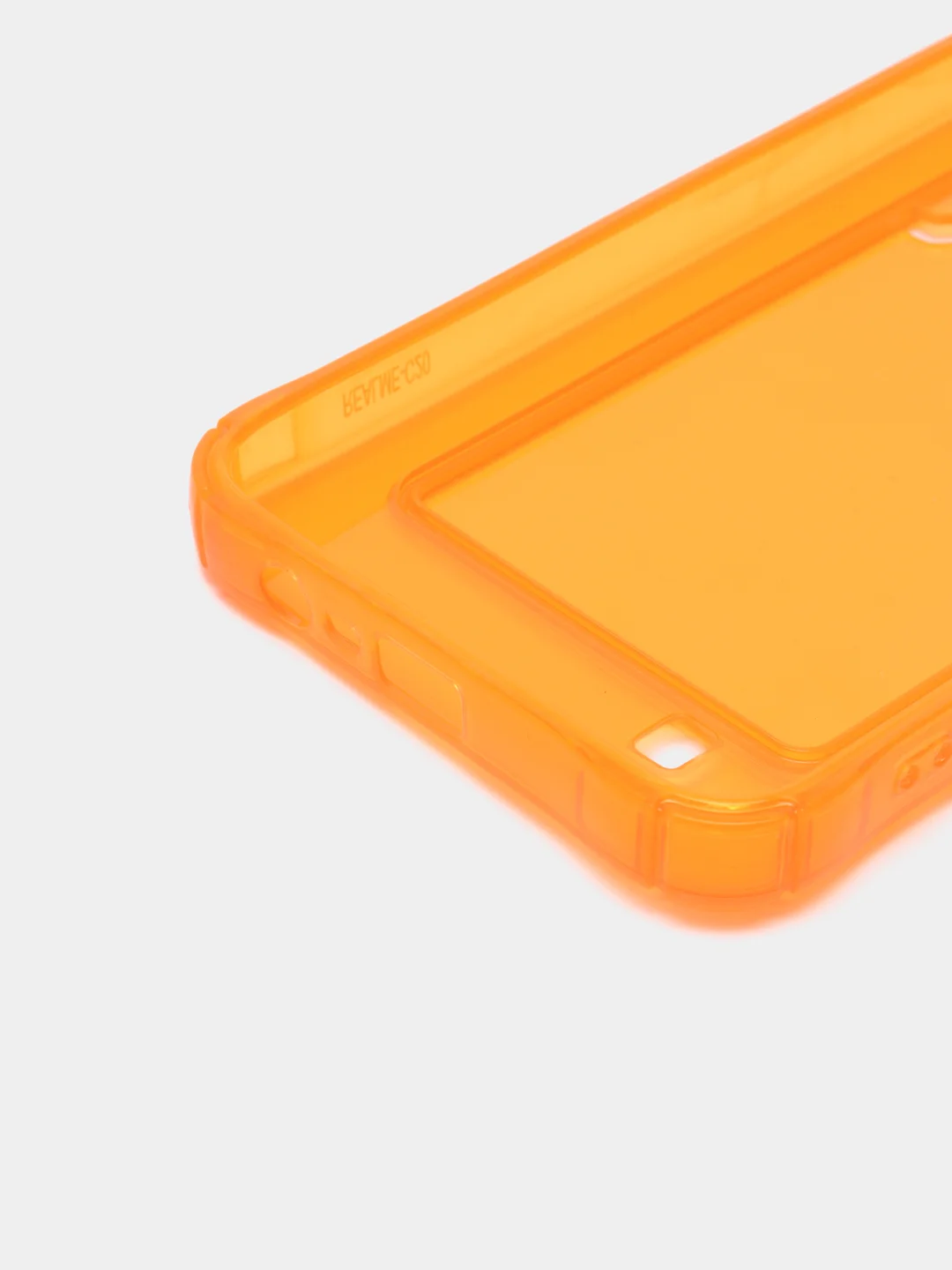 Оранжевый силиконовый чехол для Realme C20 / C11 2021 (Реалми С20, С11 2021), с карманом, прозрачный