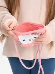 Розовый сумка пляжная детская, соломенная