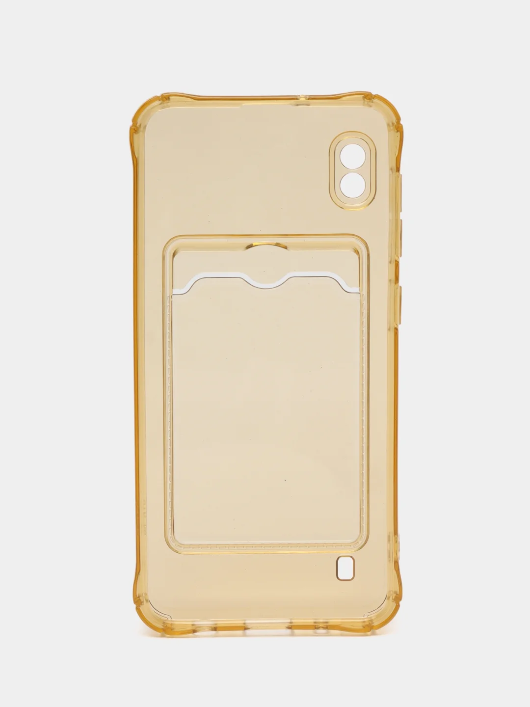 Золотой чехол для Samsung Galaxy A10 (Самсунг Галакси А10), с карманом для карт, прозрачный
