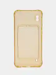 Золотой чехол для Samsung Galaxy A10 (Самсунг Галакси А10), с карманом для карт, прозрачный