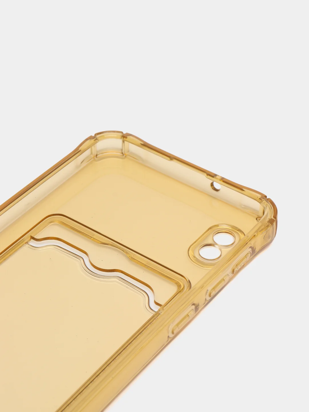Золотой чехол для Samsung Galaxy A10 (Самсунг Галакси А10), с карманом для карт, прозрачный